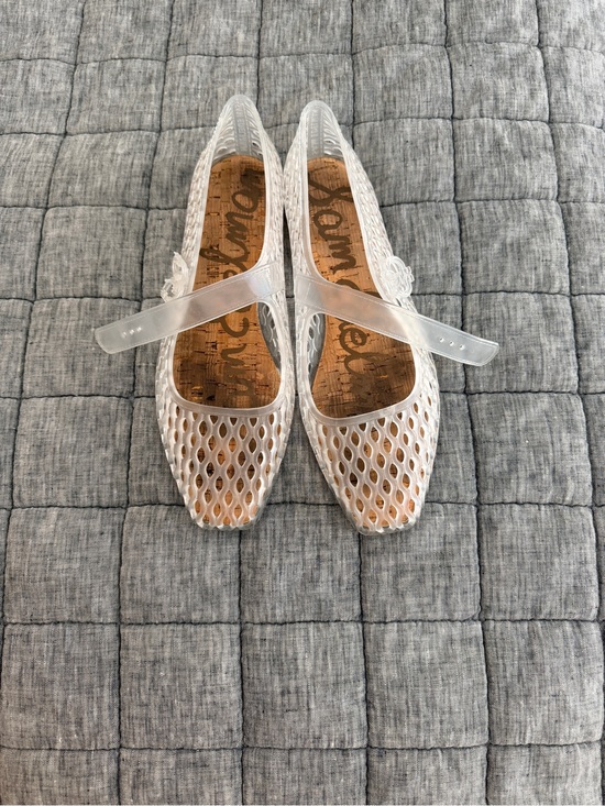 Sam Edelman Shoes - Sam Edelman White Clear Mesh Mary Jane Flats